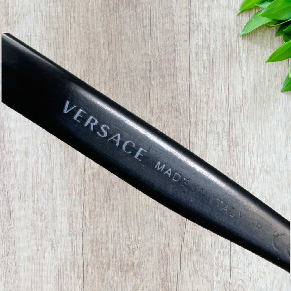 Versace Black Rectangular Half Rim Eyeglasses Fra… - image 7